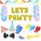 25 Pieces Dog Birthday Party Supplies, Lets Pawty Decorations Kit with Hat, Balloons, Streamers